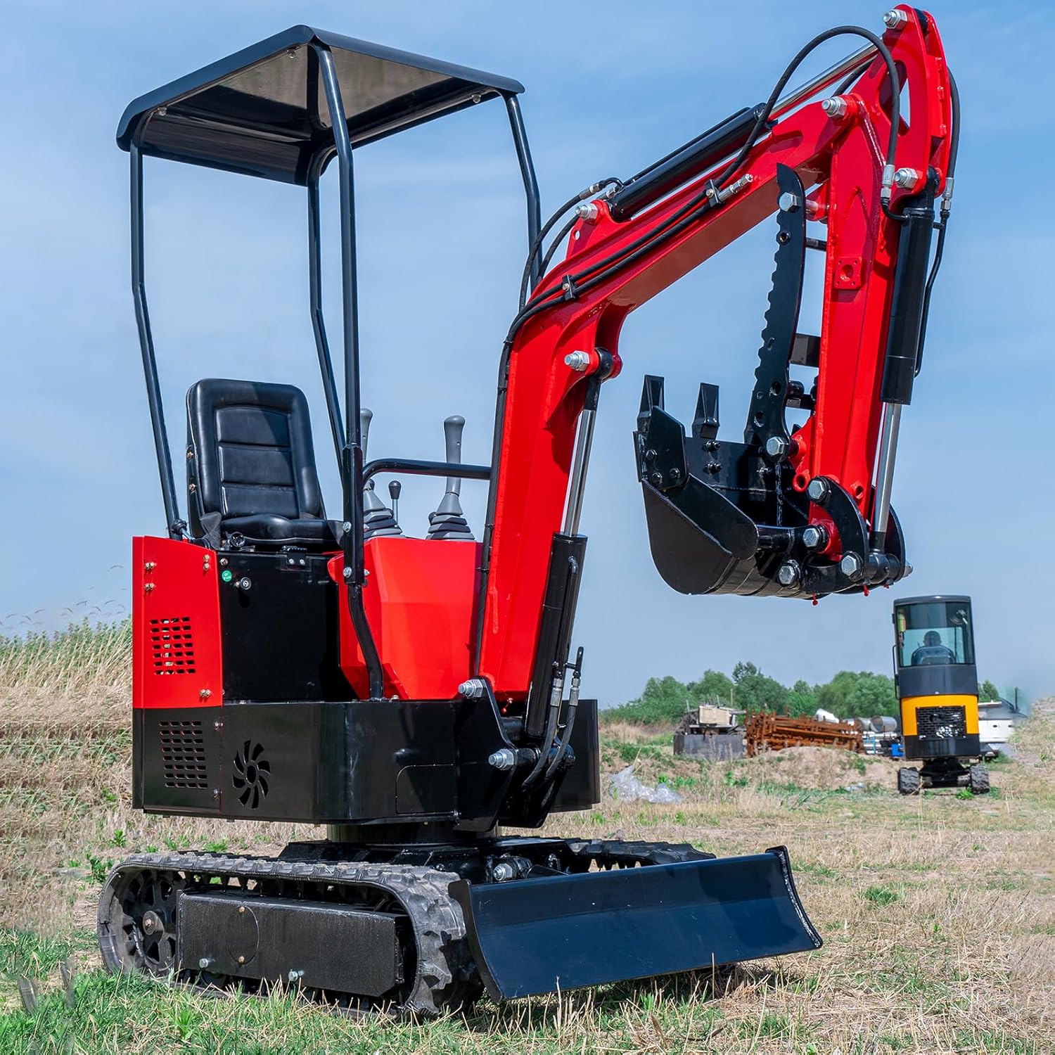 MMS 1 Ton Mini Excavator with 13.5HP Engine. Compact Backhoe Digger. Easy - to - Use Crawler Excavator for Home Use. Gardening. Landscaping & Small DIY Construction Project collection | LIDL