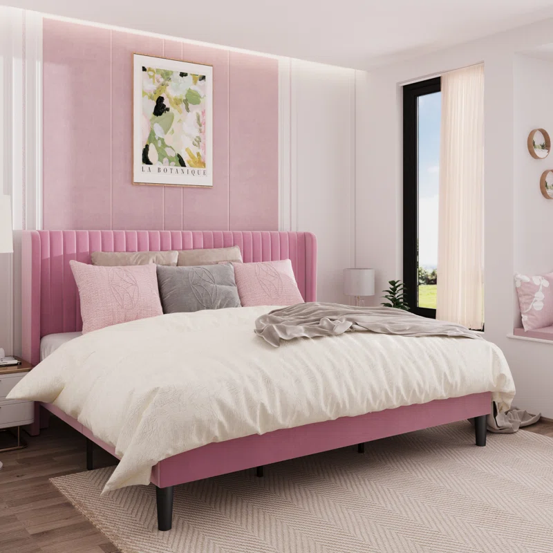 Candler Upholstered Wingback Bed collection | LIDL