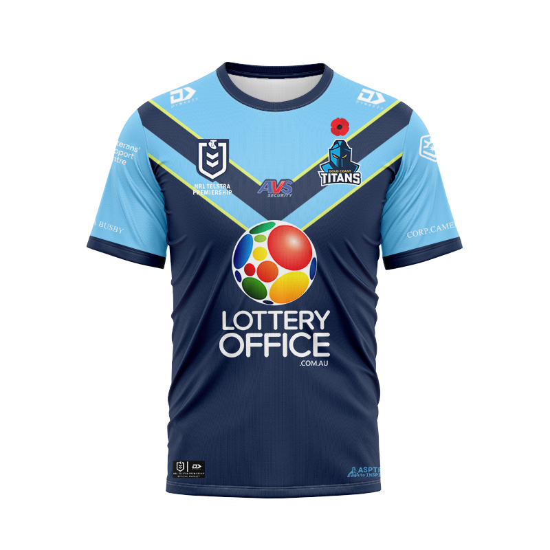 NRL Gold Coast Titans 2025 ANZAC Round Neck Jersey