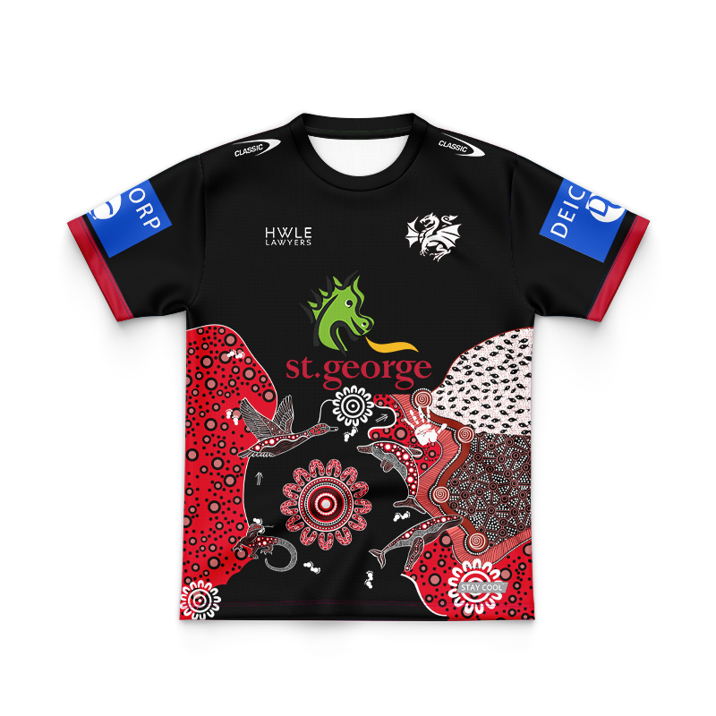 Kid's NRL St George Illawarra Dragons 2024 Indigenous Training Jersey