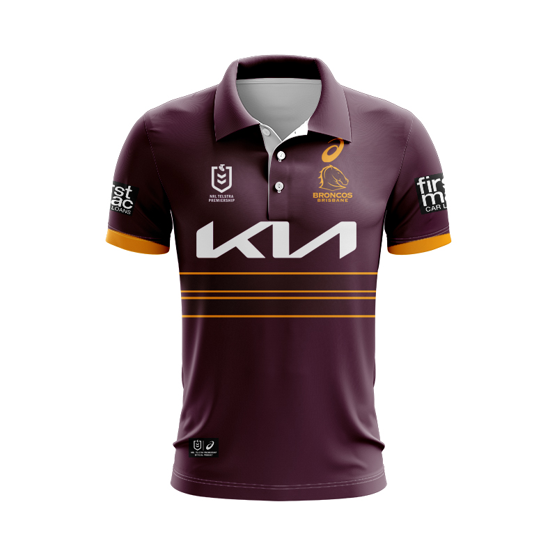 NRL Brisbane Broncos 2025 Home Polo Shirt