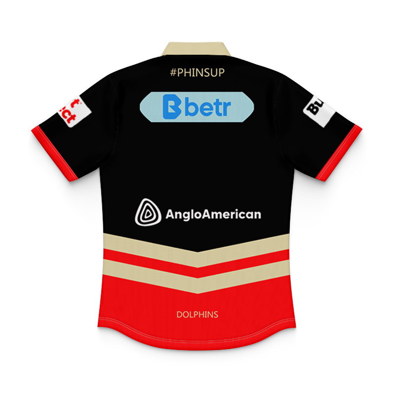 Kid's NRL Dolphins 2025 Away Polo Shirt