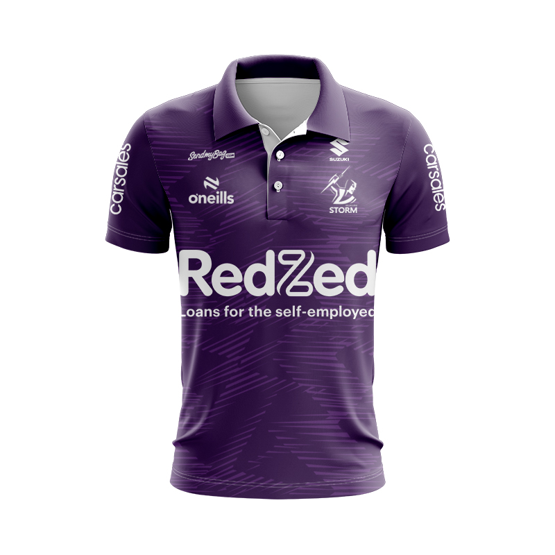 NRL Melbourne Storm 2025 Purple Training Polo Shirt