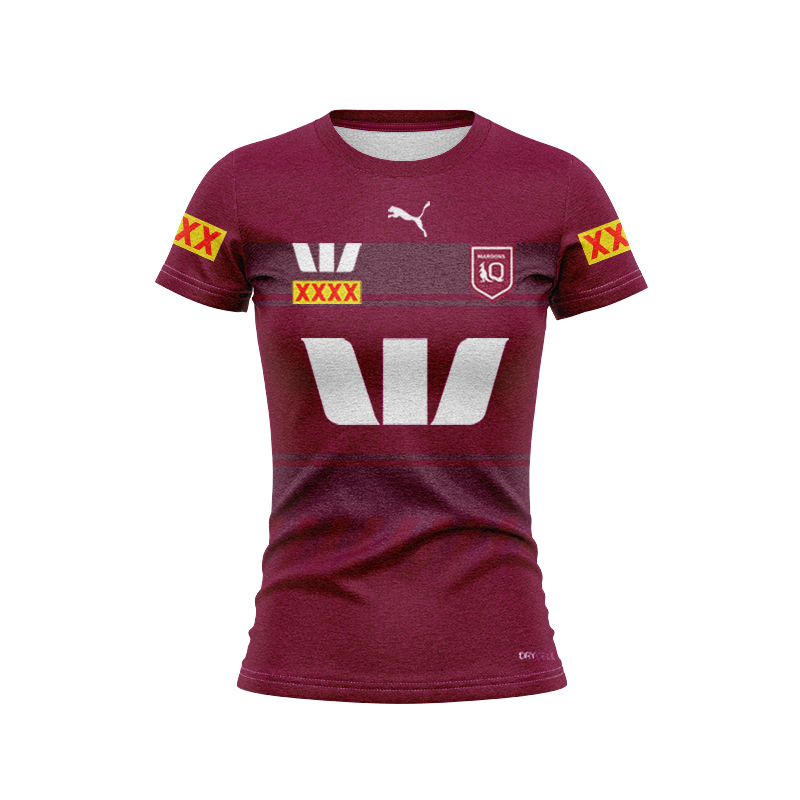 Women's NRL QLD Maroons 2025 Red Training Jersey