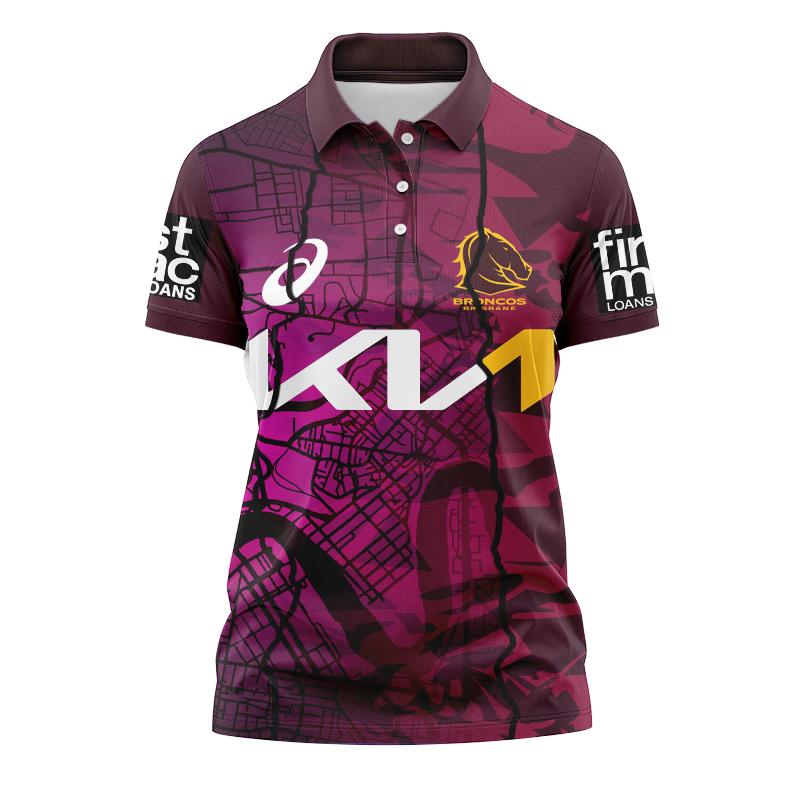 Women's NRL Brisbane Broncos 2024 Alternate Mix Polo Shirt