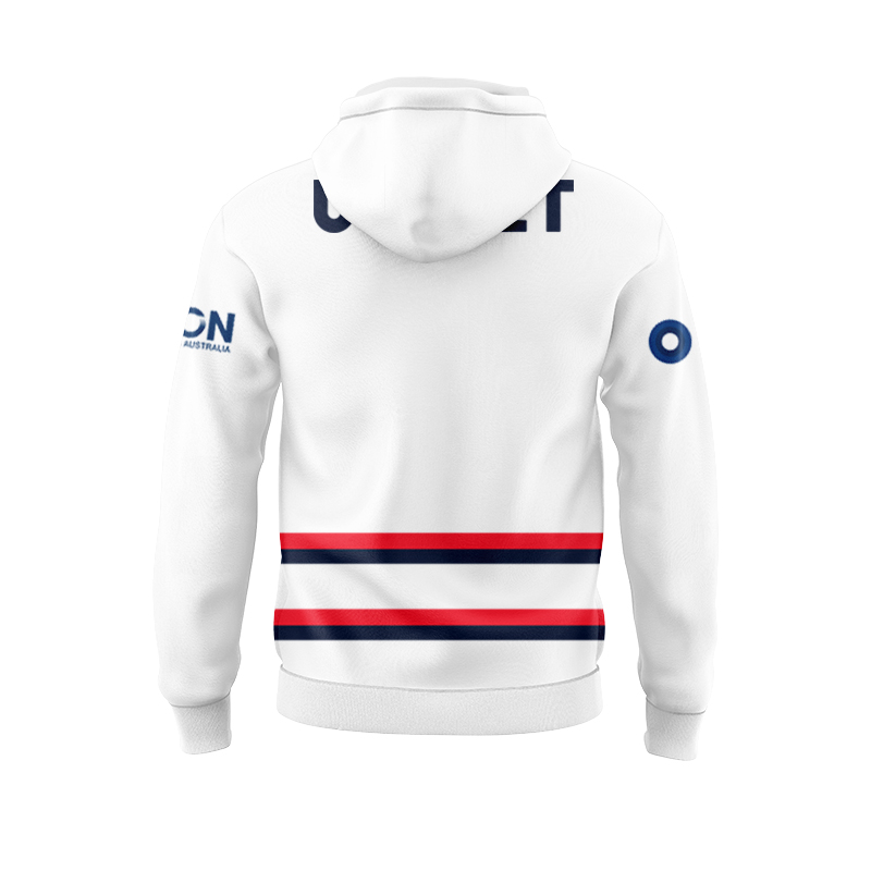 NRL Sydney Roosters 2025 White Training Hoodie