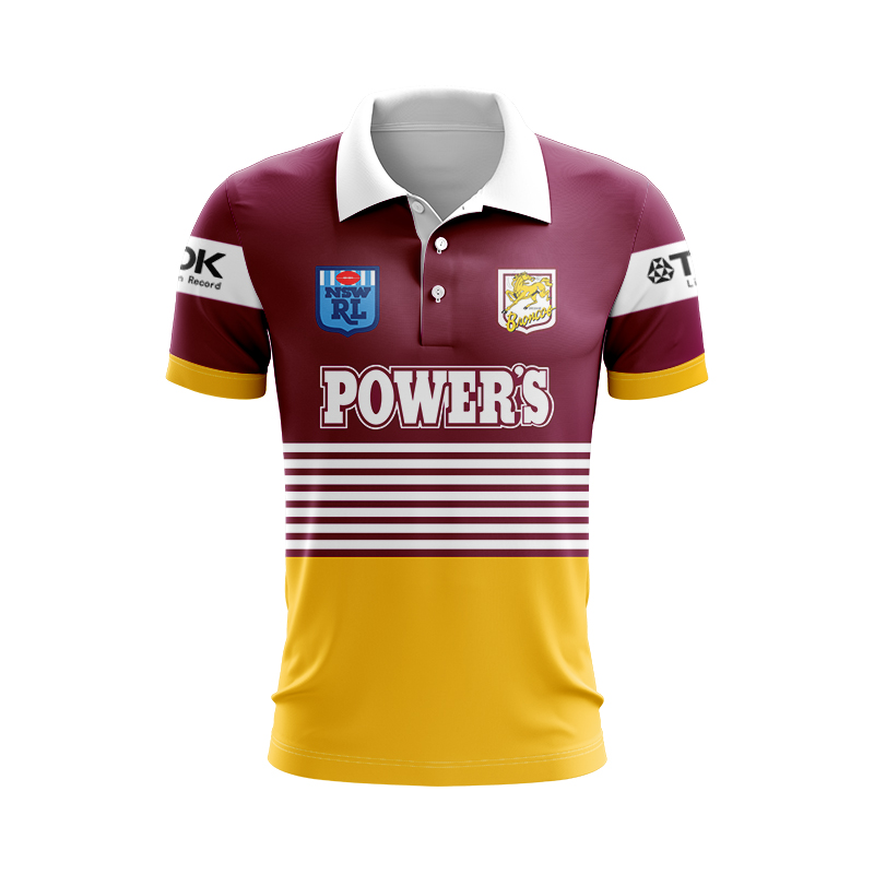 NRL Brisbane Broncos 1992 Retro Polo Shirt