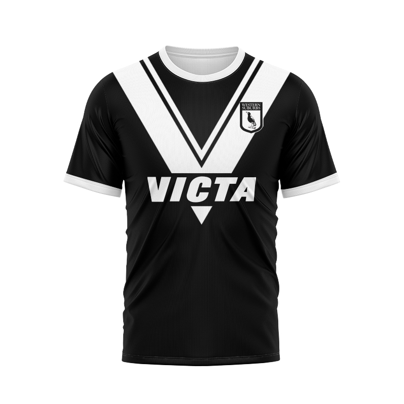Western Suburbs Magpies 1978 Black Retro Jersey