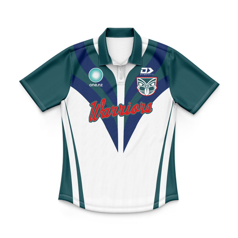 Kid's NRL New Zealand Warriors 2025 Warm Up Polo Shirt