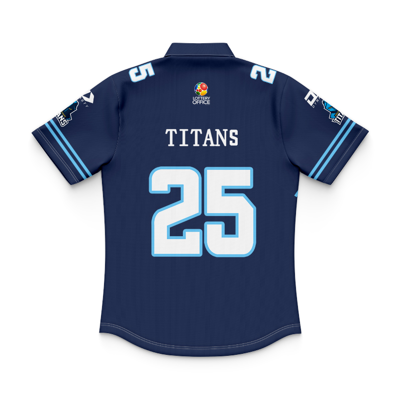 Kid's NRL Gold Coast Titans 2025 #25 Gridiron Polo Shirt
