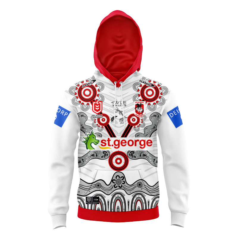 Kid's NRL St George Illawarra Dragons 2024 Indigenous Hoodie