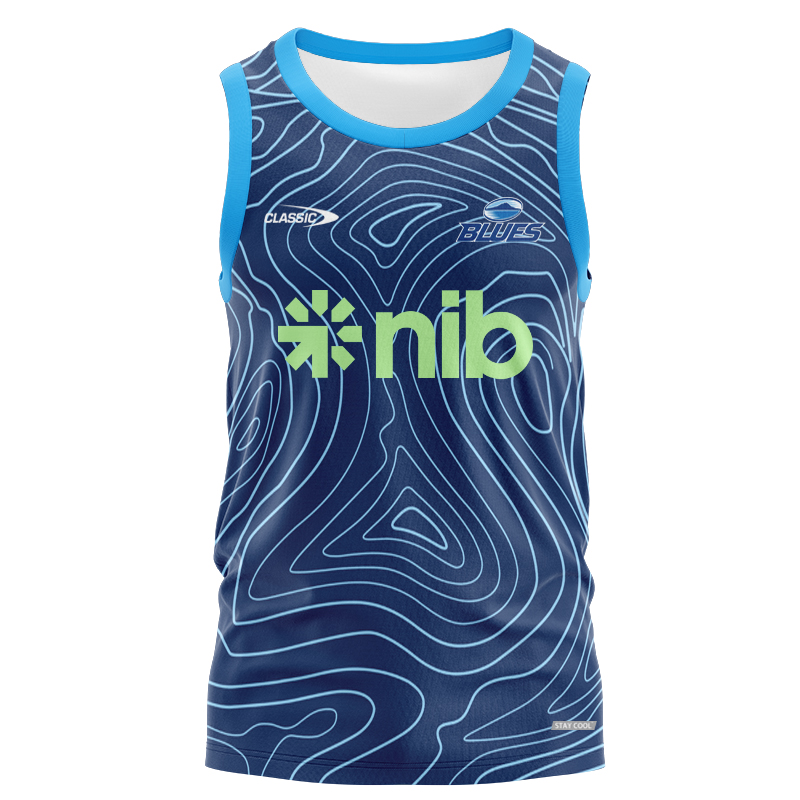 Auckland Blues Super Rugby 2025 Blue Training Singlet