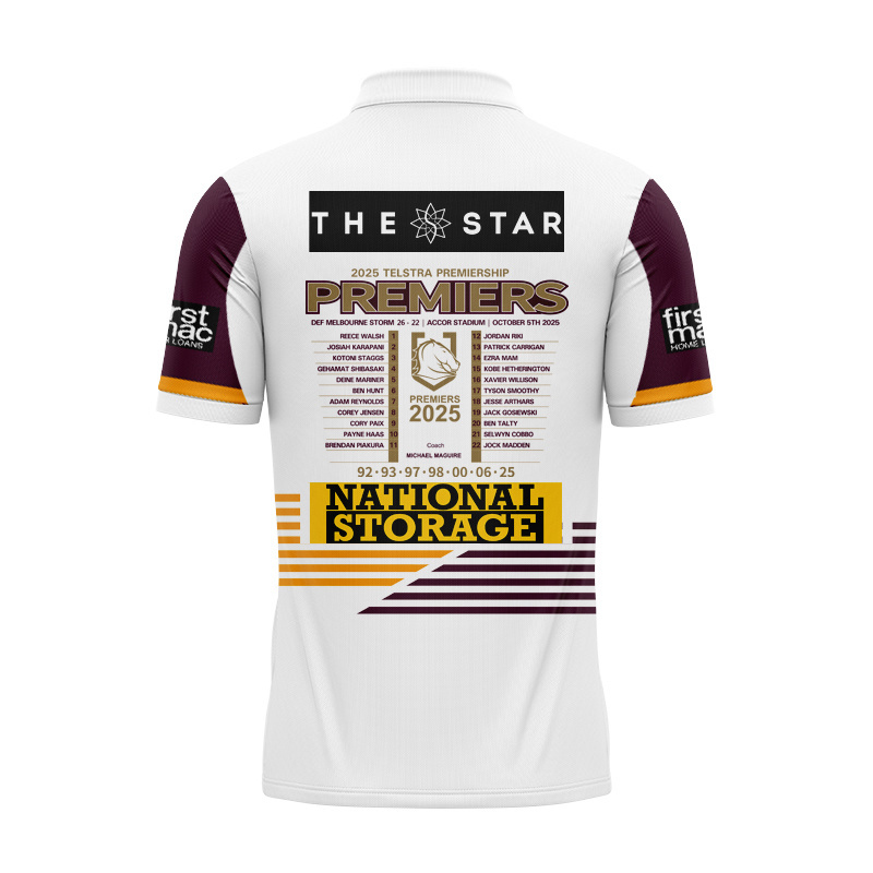NRL Brisbane Broncos 2025 Premiers Polo Shirt