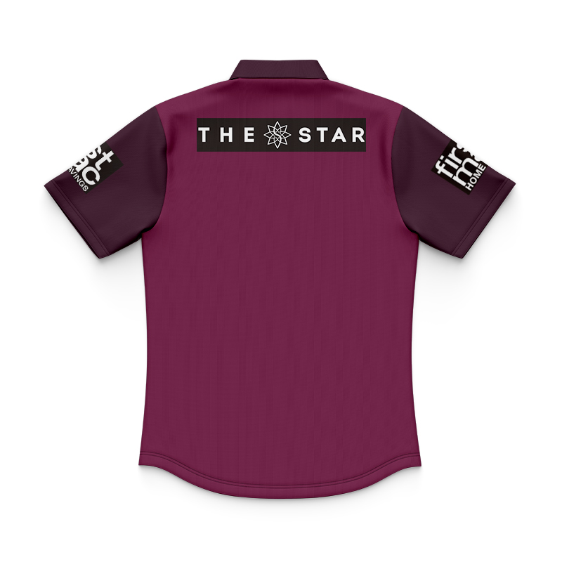 Kid's NRL Brisbane Broncos 2024 Maroon Training Polo Shirt