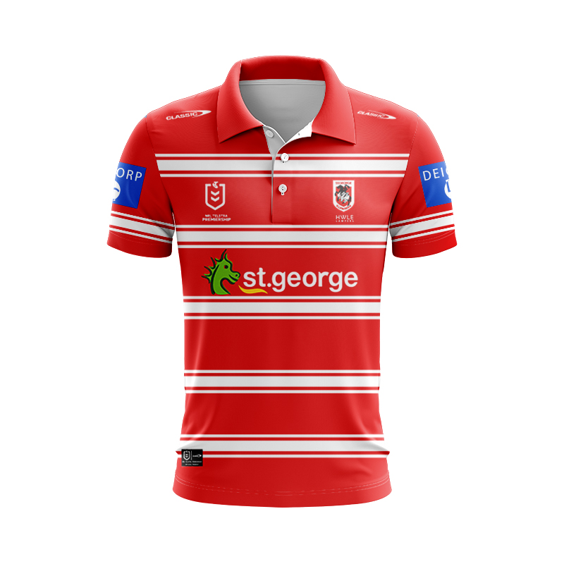 NRL St George Illawarra Dragons 2024 Away Polo Shirt