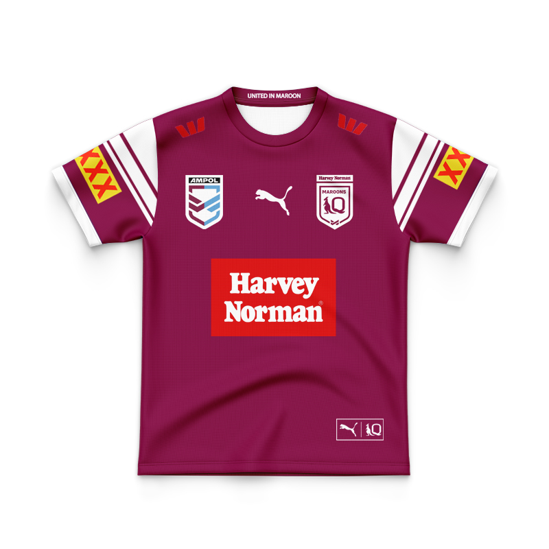 Kid's NRL QLD Maroons 2025 Red Training Jersey