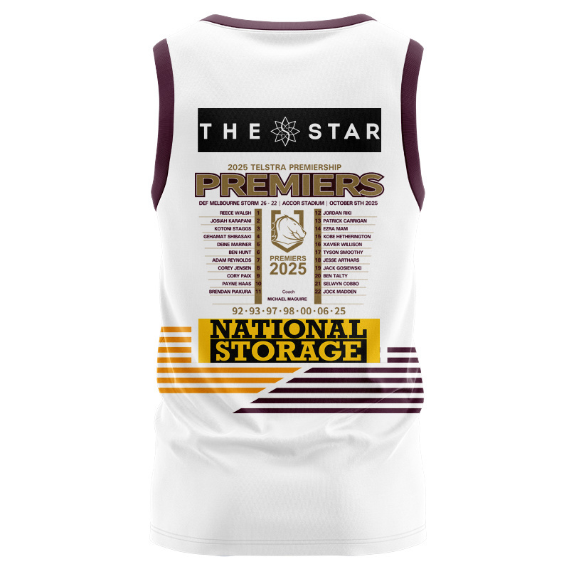 NRL Brisbane Broncos 2025 Premiers Singlet