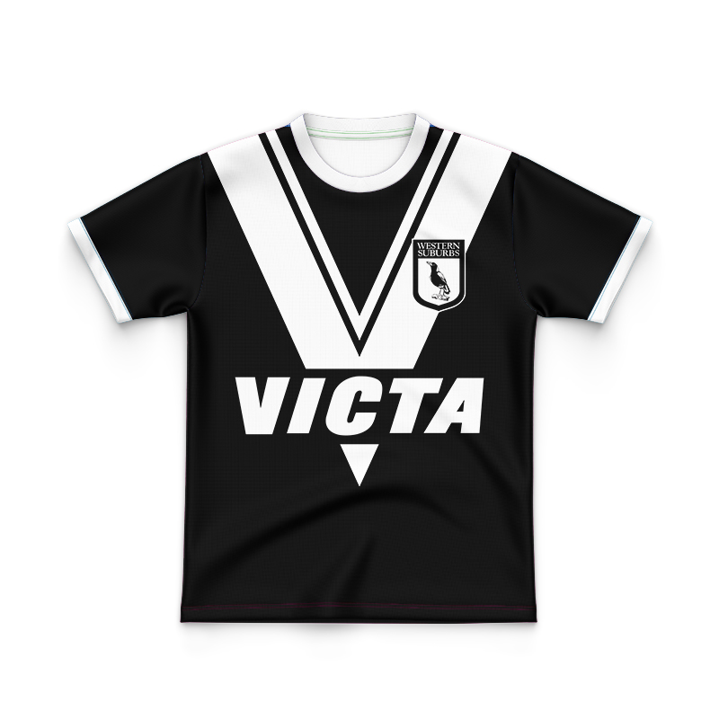 Kid's Western Suburbs Magpies 1978 Black Retro Jersey