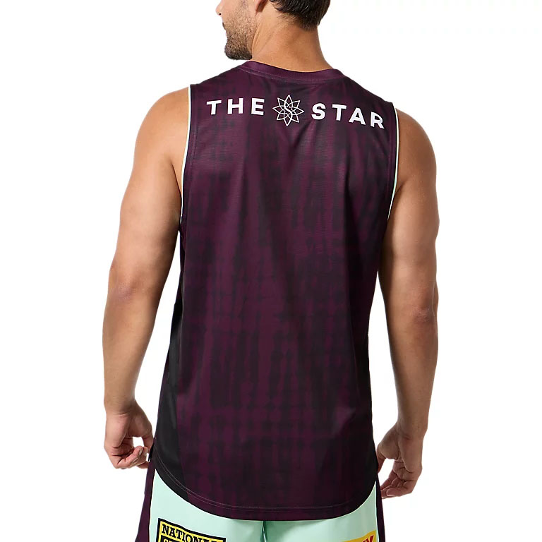 NRL Brisbane Broncos 2025 Maroon Training Singlet
