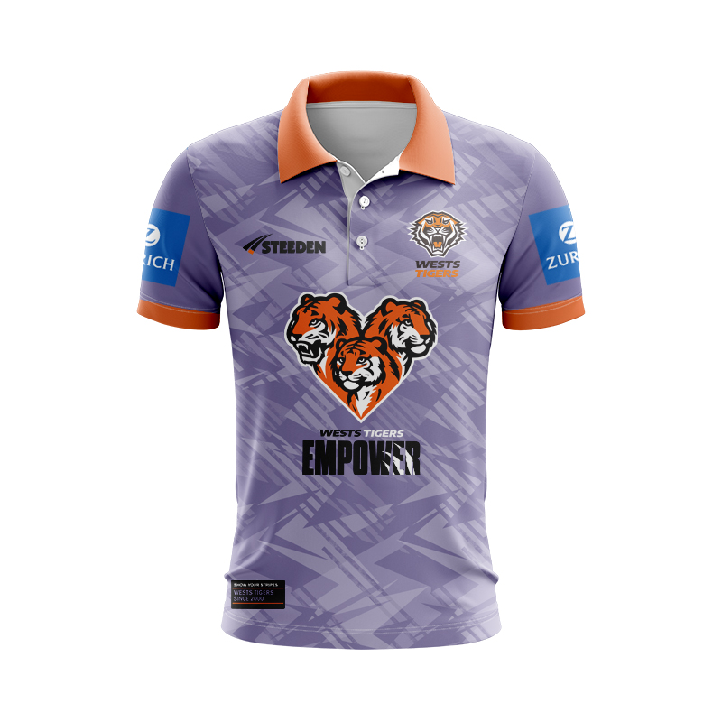 NRL Wests Tigers 2025 Purple Training Polo Shirt