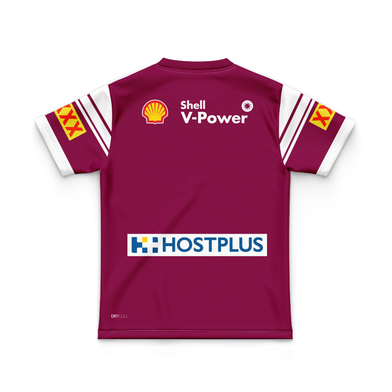 Kid's NRL QLD Maroons 2025 Red Training Jersey