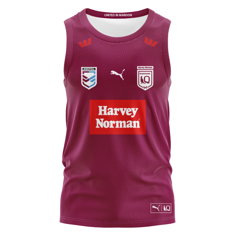 NRL QLD Maroons 2025 Away Singlet