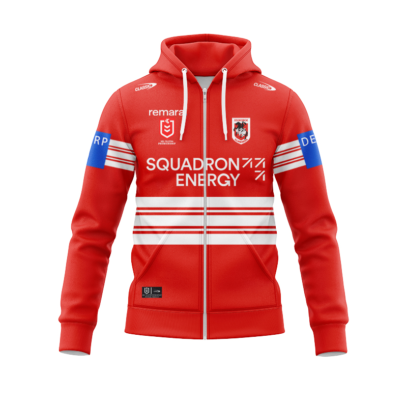 NRL St George Illawarra Dragons 2025 Away Zipper Hoodie
