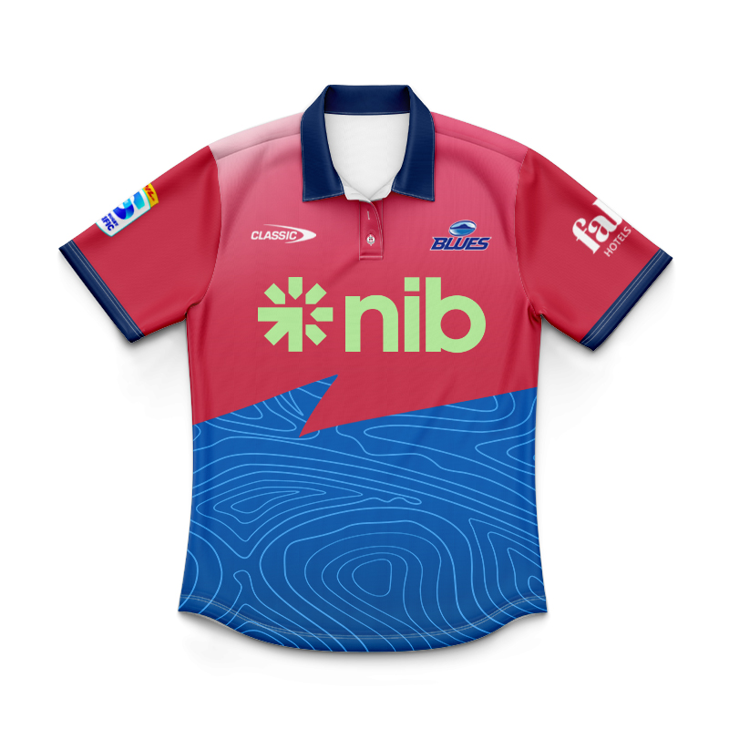 Kid's Auckland Blues Super Rugby 2025 Training Polo Shirt