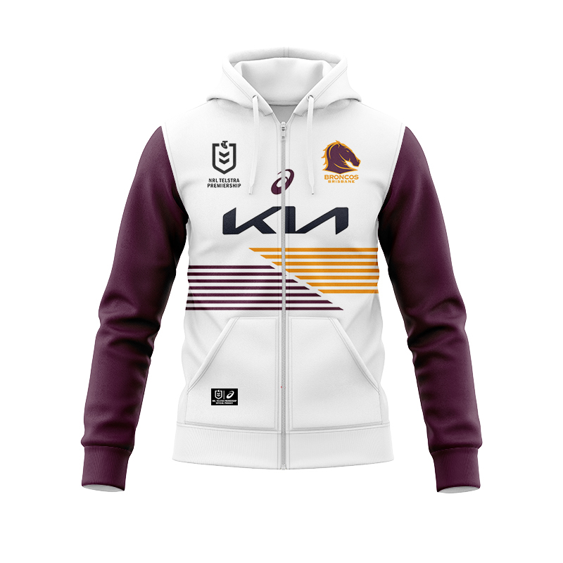 NRL Brisbane Broncos 2024 Away Zipper Hoodie