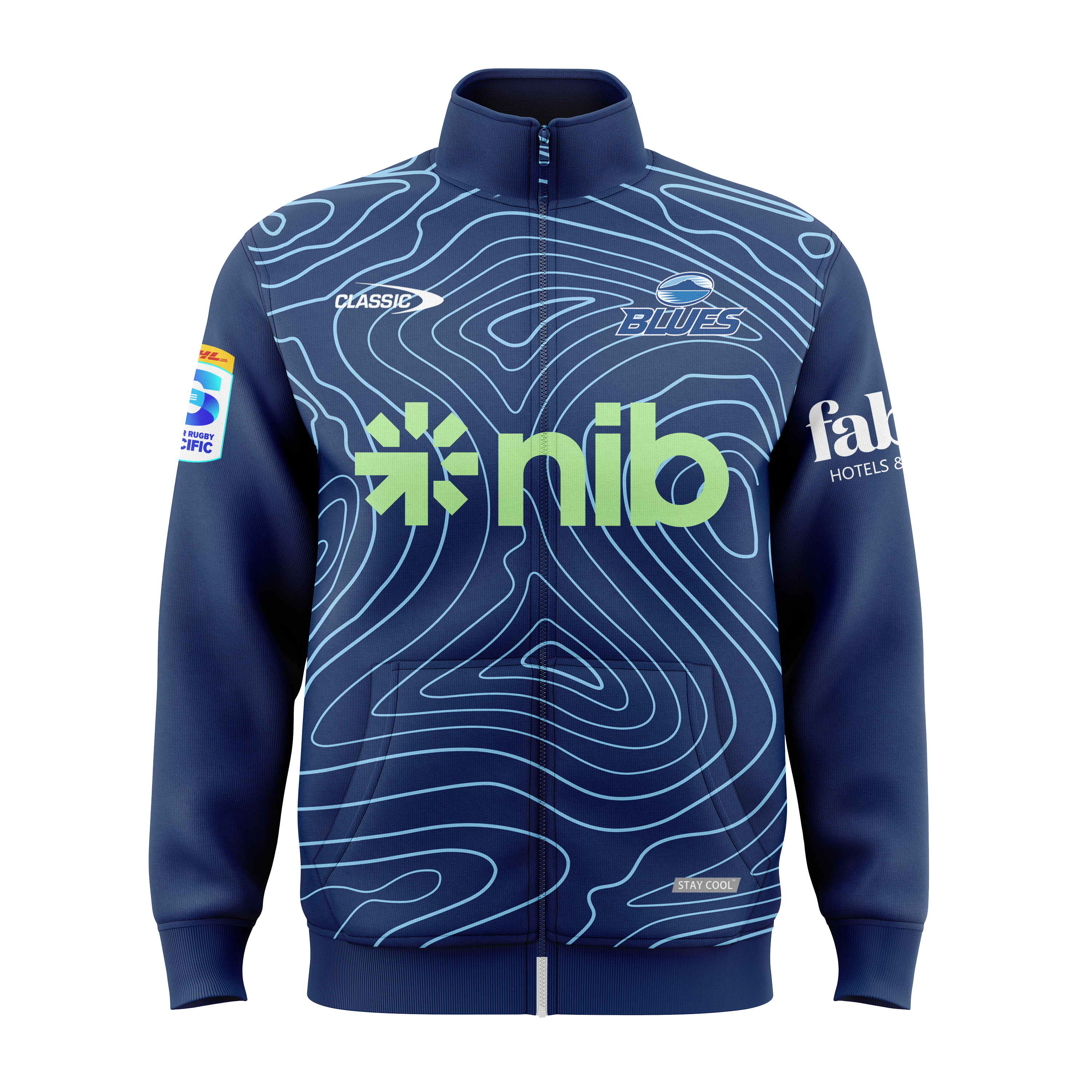 Auckland Blues Super Rugby 2025 Blue Training Jacket