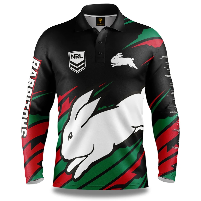 NRL South Sydney Rabbitohs 2024 'FISHFINDER' Fishing Shirt