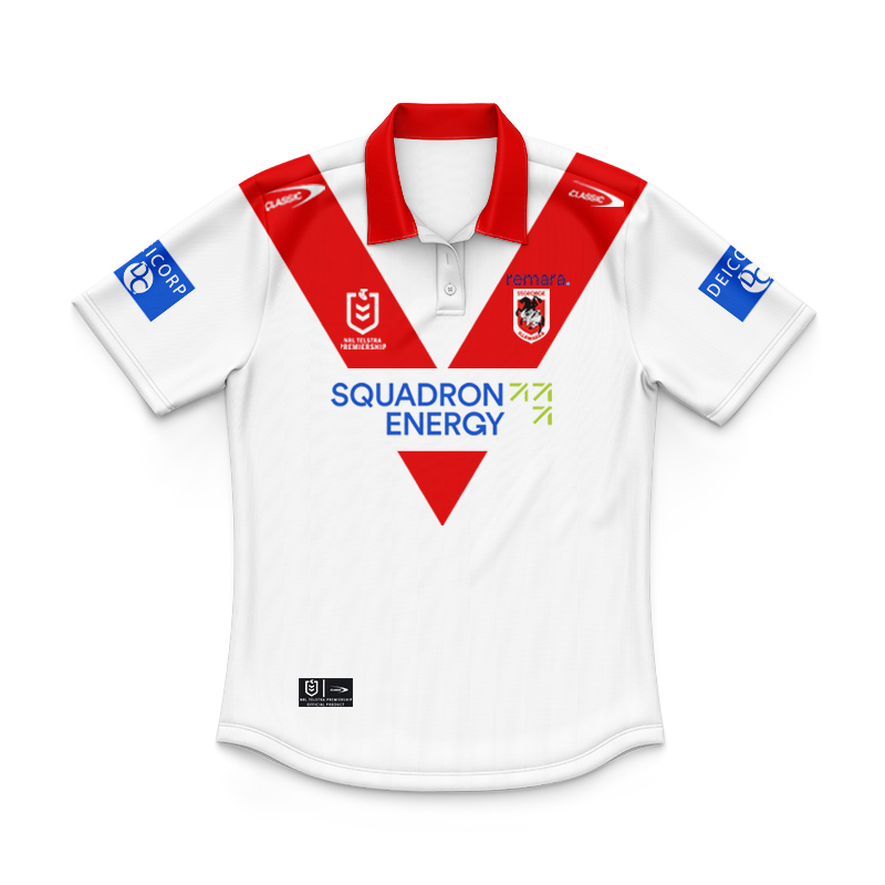 Kid's NRL St George Illawarra Dragons 2025 Home Polo Shirt