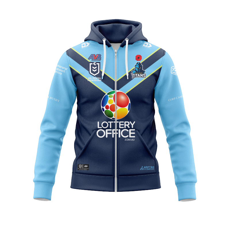 NRL Canberra Raiders 2025 Away Zipper Hoodie