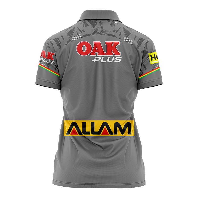 Women's NRL Penrith Panthers 2024 Grey Training Polo Shirt
