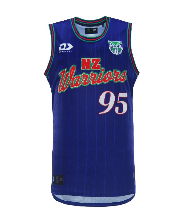 NRL New Zealand Warriors 2024 Blue #95 Basketball Singlet