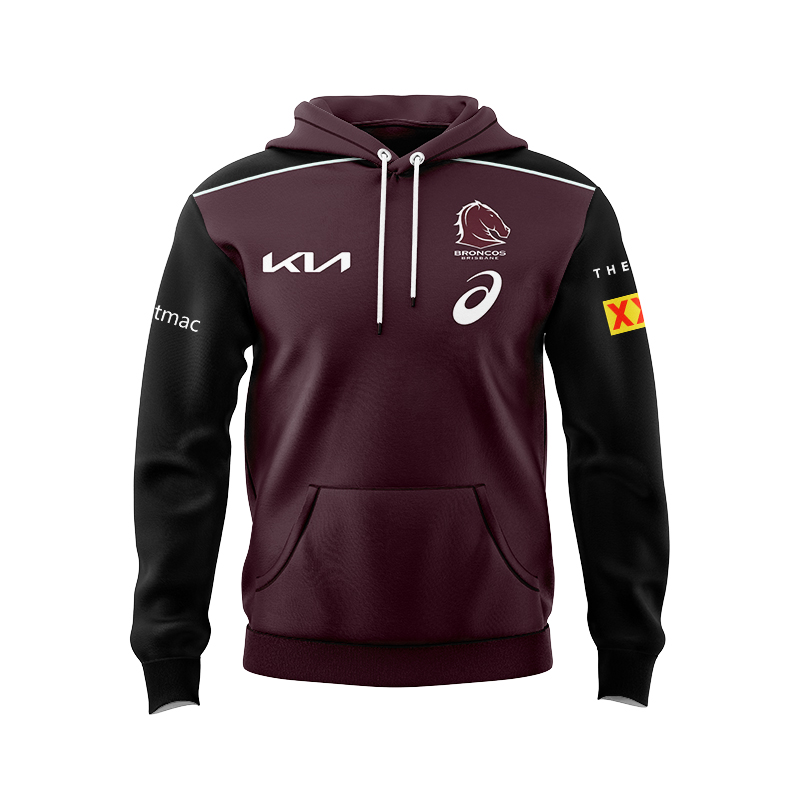 NRL Brisbane Broncos 2025 Maroon Training Hoodie