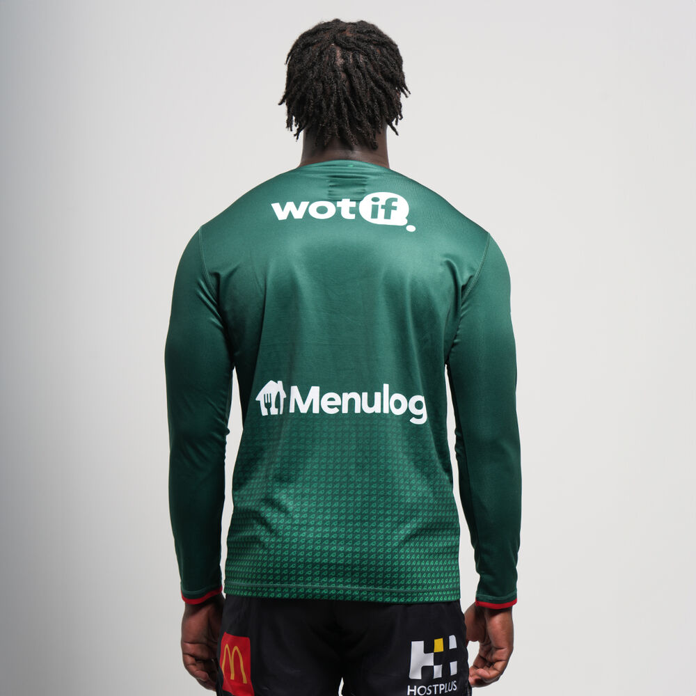 NRL South Sydney Rabbitohs 2025 Green Pro Long Sleeve Training Jersey