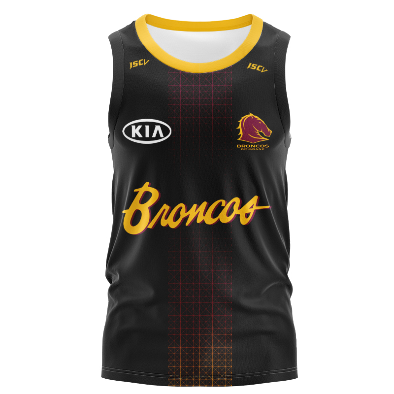 NRL Brisbane Broncos 2024 Players Run Out Singlet