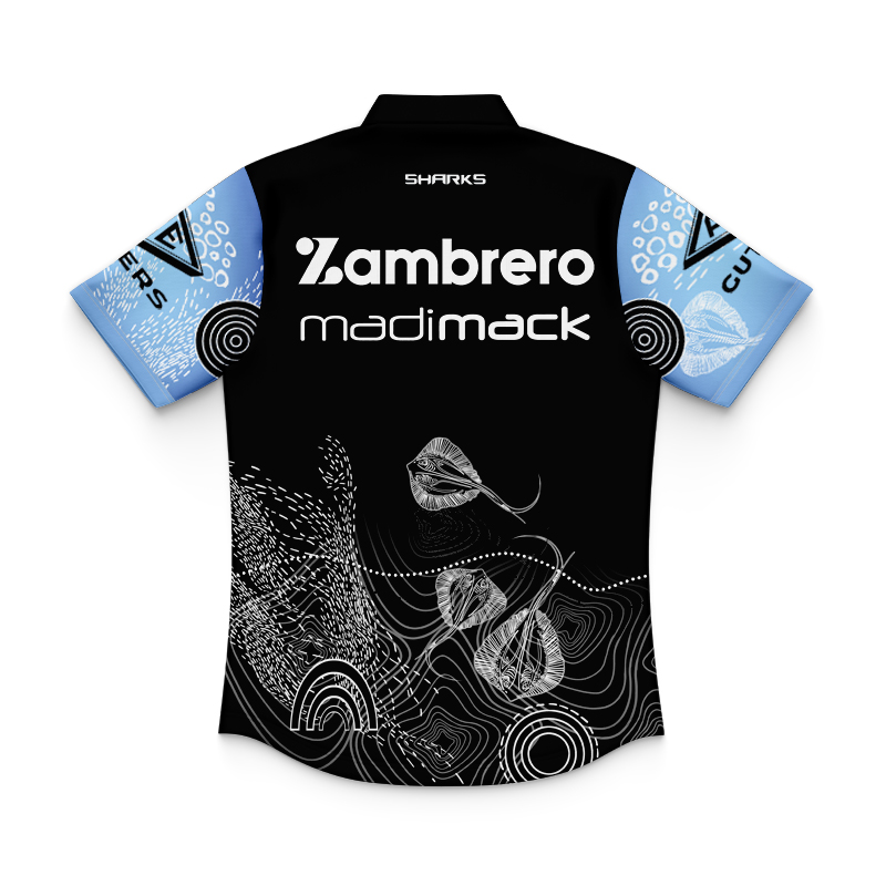 Kid's NRL Cronulla-Sutherland Sharks 2024 Indigenous Training Polo Shirt