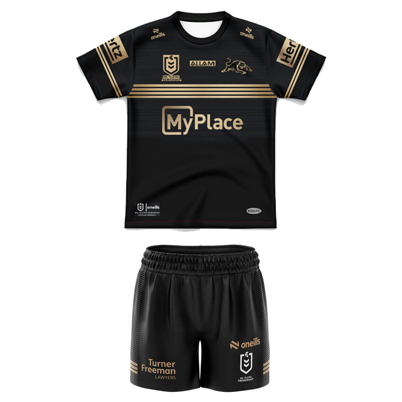 Kid's NRL Penrith Panthers 2025 Alternate Jersey+Shorts