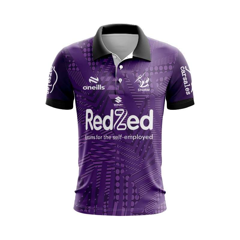 NRL Melbourne Storm 2024 Purple Training Polo Shirt