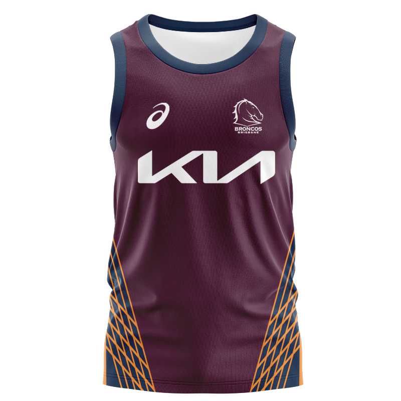 NRL Brisbane Broncos 2025 Captains Run Singlet