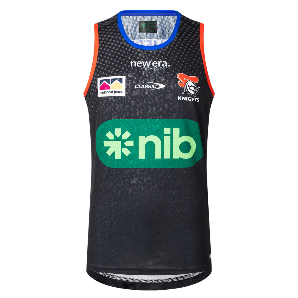 NRL Newcastle Knights 2025 Black Training Singlet