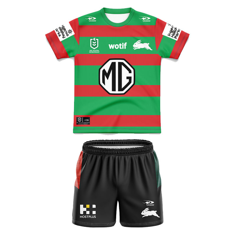Kid's NRL South Sydney Rabbitohs 2025 Away Jersey+Shorts