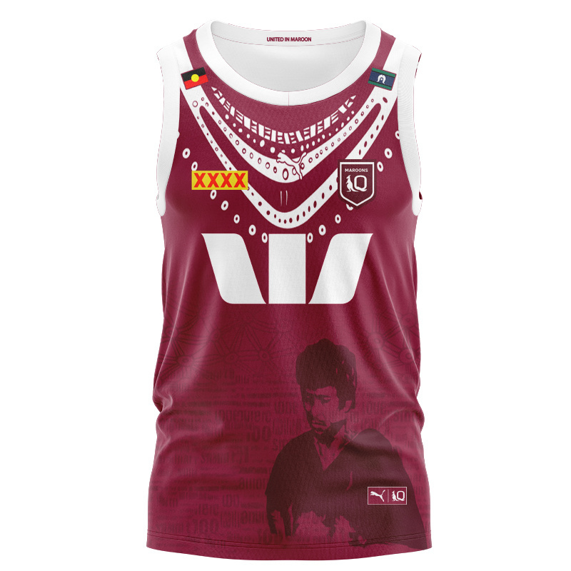 NRL QLD Maroons 2025 Indigenous Singlet