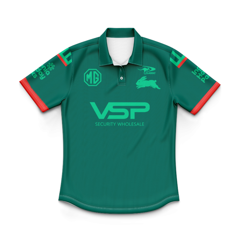 Kid's NRL South Sydney Rabbitohs 2025 Warm Up Polo Shirt