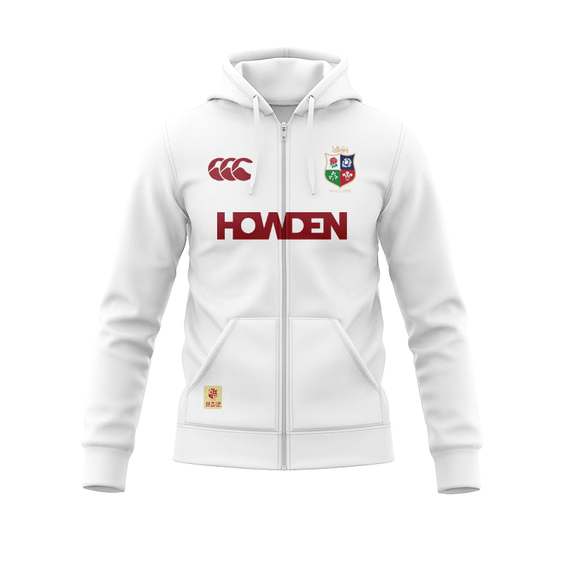 British & Irish Lions 2025 Training White Zipper Hoodie