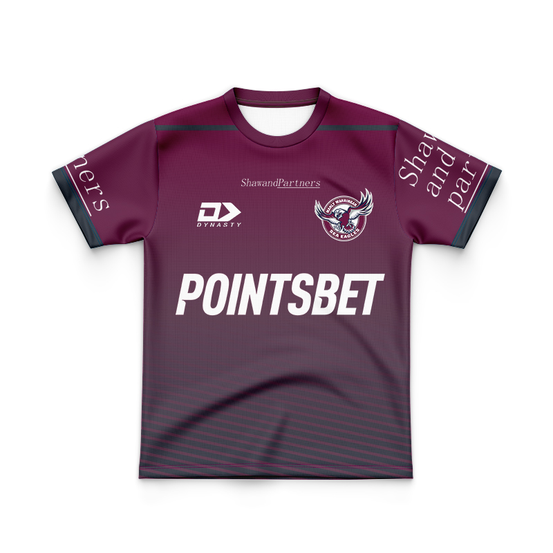 Kid's NRL Manly Warringah Sea Eagles 2024 Maroon Training Jersey