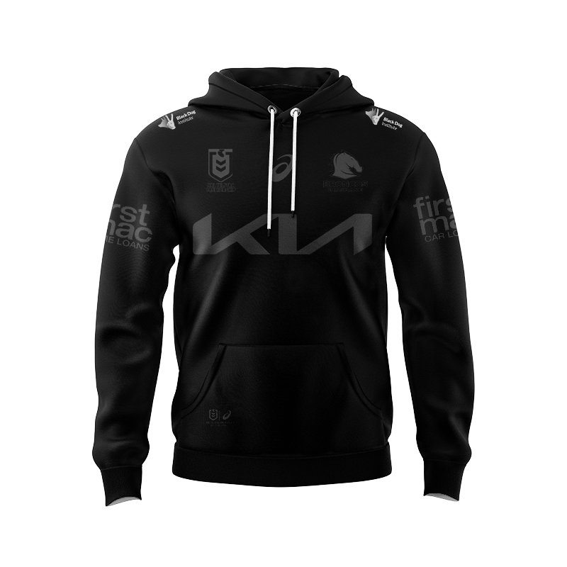 NRL Brisbane Broncos 2025 Black Hoodie