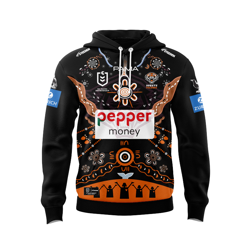 NRL Wests Tigers 2025 Indigenous Hoodie